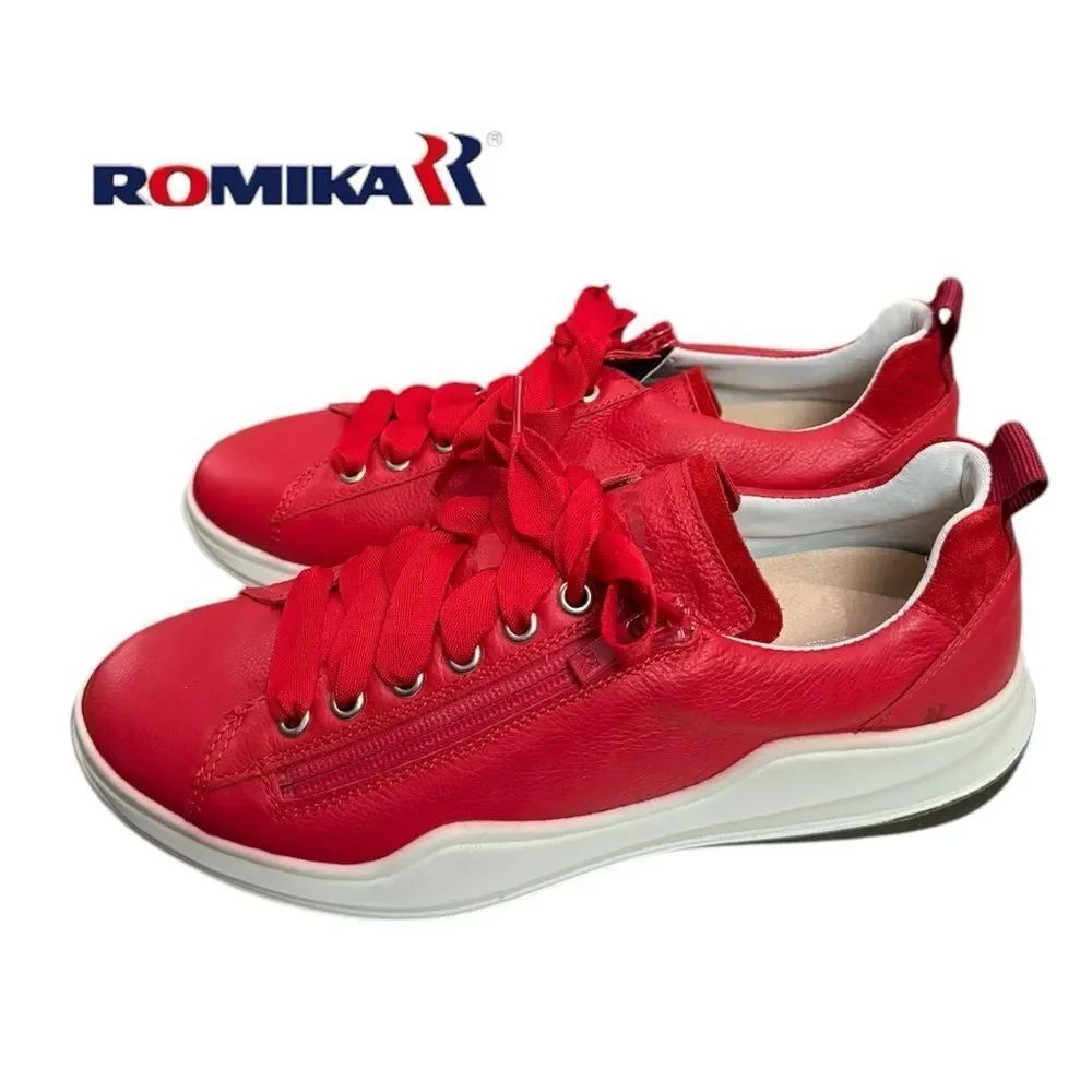 Romika by Josef Seibel Marla Red Leather Women's Tennis Shoes Sneakers 37 6 6.5